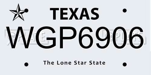 WGP6906 Texas License Plate