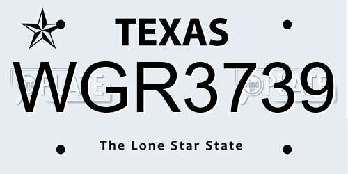 WGR3739 Texas License Plate