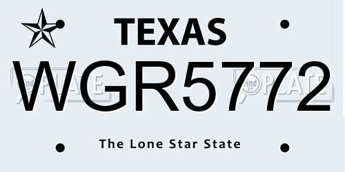 WGR5772 Texas License Plate