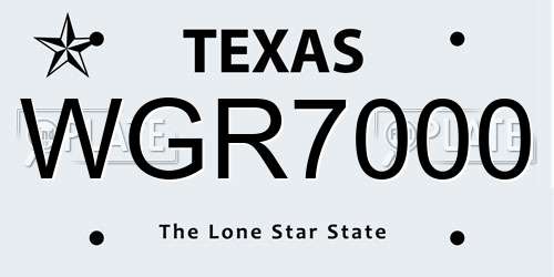 WGR7000 Texas License Plate