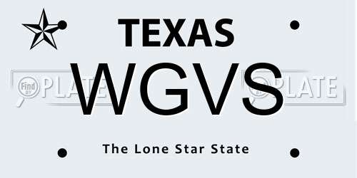 WGVS Texas License Plate