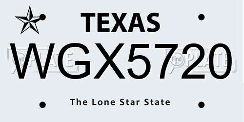 WGX5720 Texas License Plate