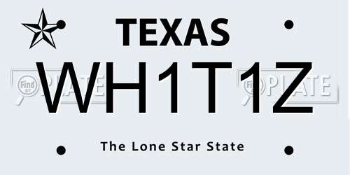 WH1T1Z Texas License Plate