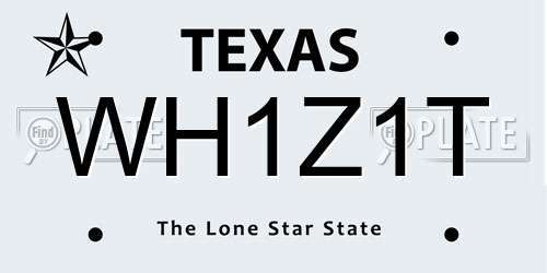 WH1Z1T Texas License Plate