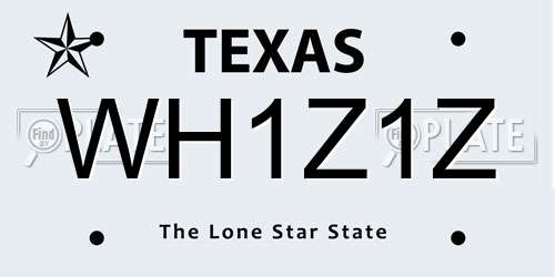 WH1Z1Z Texas License Plate
