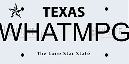 WHATMPG Texas License Plate