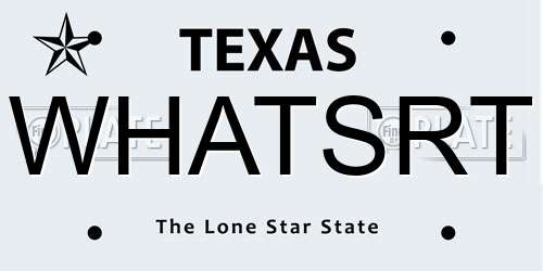 WHATSRT Texas License Plate