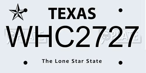 WHC2727 Texas License Plate