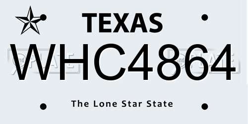 WHC4864 Texas License Plate