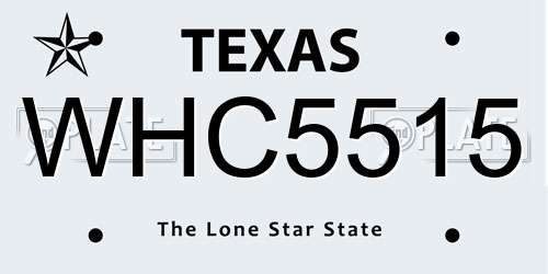 WHC5515 Texas License Plate