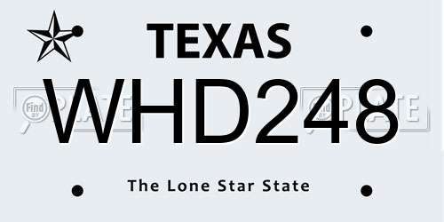 WHD248 Texas License Plate