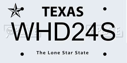 WHD24S Texas License Plate