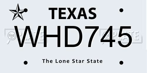 WHD745 Texas License Plate