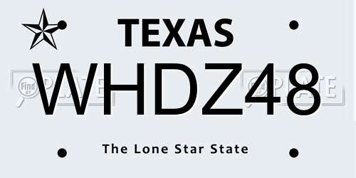 WHDZ48 Texas License Plate