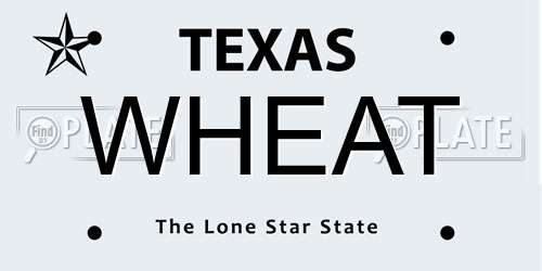 WHEAT Texas License Plate