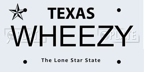 WHEEZY Texas License Plate