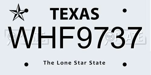 WHF9737 Texas License Plate