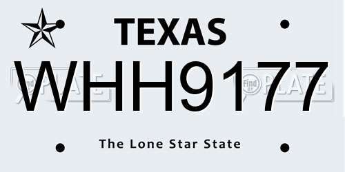WHH9177 Texas License Plate
