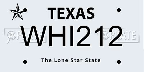 WHI212 Texas License Plate