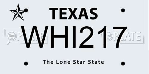 WHI217 Texas License Plate