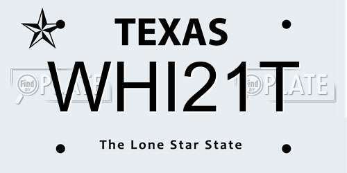 WHI21T Texas License Plate