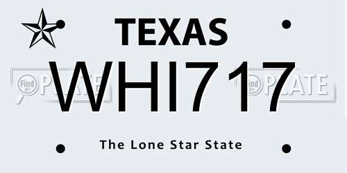 WHI717 Texas License Plate