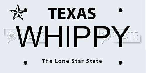 WHIPPY Texas License Plate