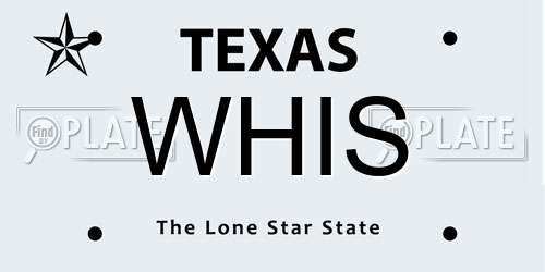 WHIS Texas License Plate