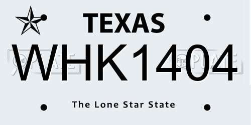 WHK1404 Texas License Plate