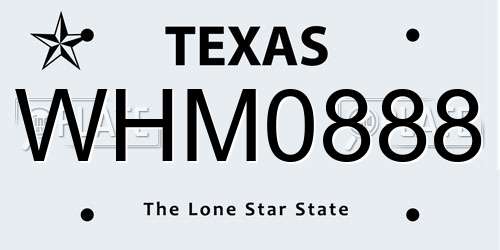 WHM0888 Texas License Plate