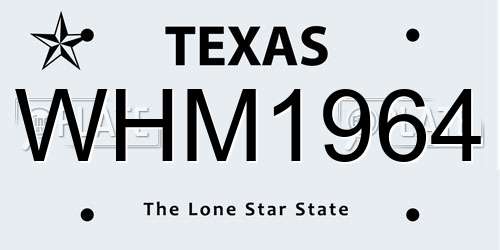 WHM1964 Texas License Plate