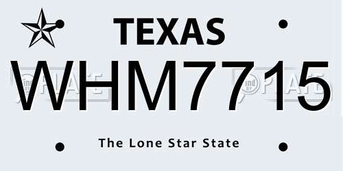 WHM7715 Texas License Plate