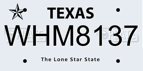 WHM8137 Texas License Plate