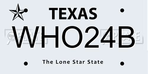 WHO24B Texas License Plate