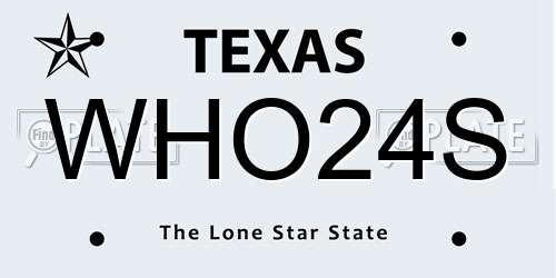WHO24S Texas License Plate