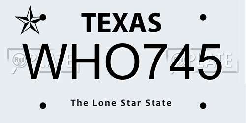 WHO745 Texas License Plate