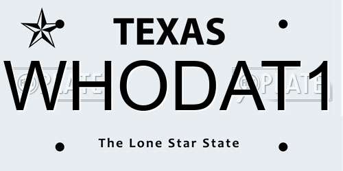 WHODAT1 Texas License Plate