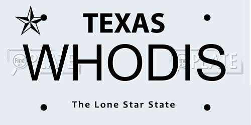WHODIS Texas License Plate