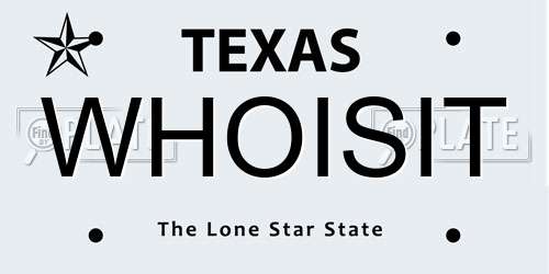 WHOISIT Texas License Plate