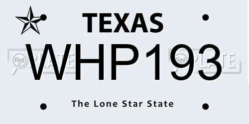 WHP193 Texas License Plate
