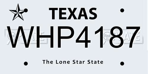 WHP4187 Texas License Plate