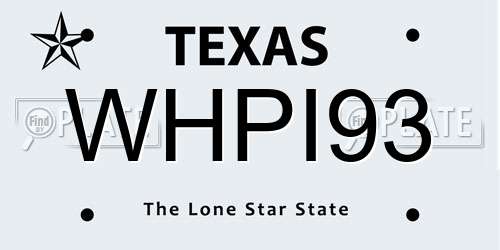 WHPI93 Texas License Plate