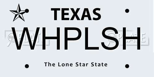 WHPLSH Texas License Plate