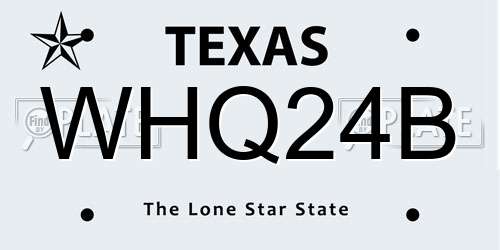 WHQ24B Texas License Plate