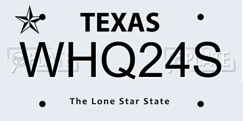 WHQ24S Texas License Plate