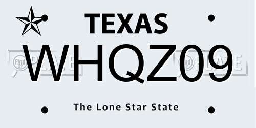 WHQZ09 Texas License Plate