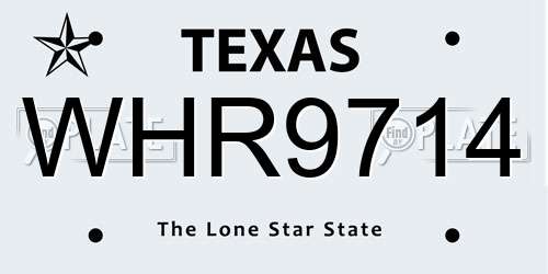 WHR9714 Texas License Plate