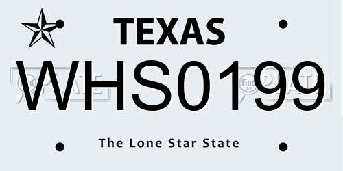 WHS0199 Texas License Plate