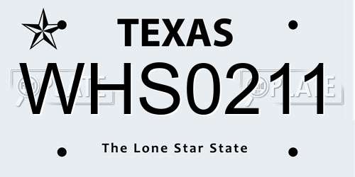 WHS0211 Texas License Plate