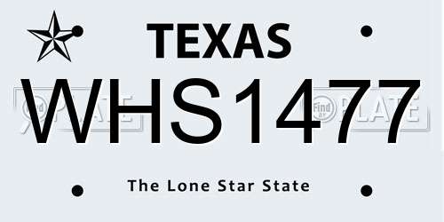 WHS1477 Texas License Plate